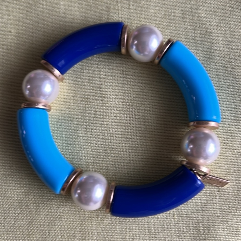 Canvas Lelani Resin 2-tone color block stretch set of 2 bracelets - EUC! - Picture 2 of 4